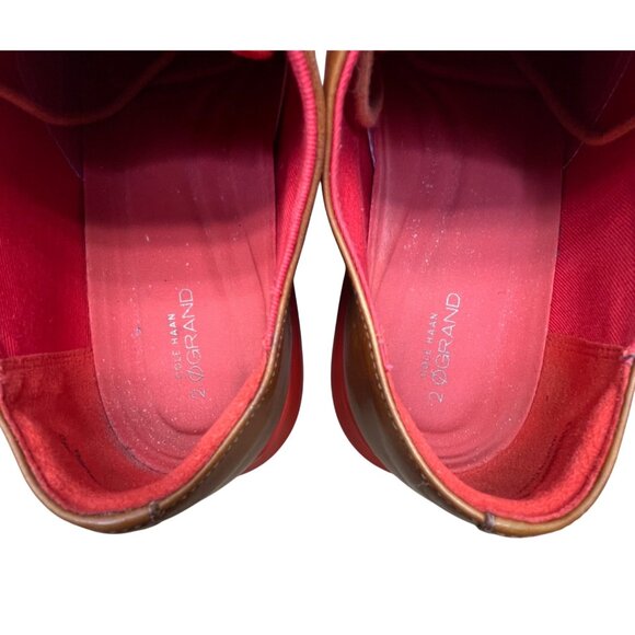 Cole Haan Men’s Brown/Red Leather Perforated Lace-Up 2.0 Grand Shoes Size 8.5 - Picture 5 of 8